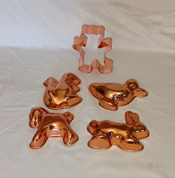 Vintage Other - Vintage Copper Animal Molds & 1 Copper Cookie Cutter Lot